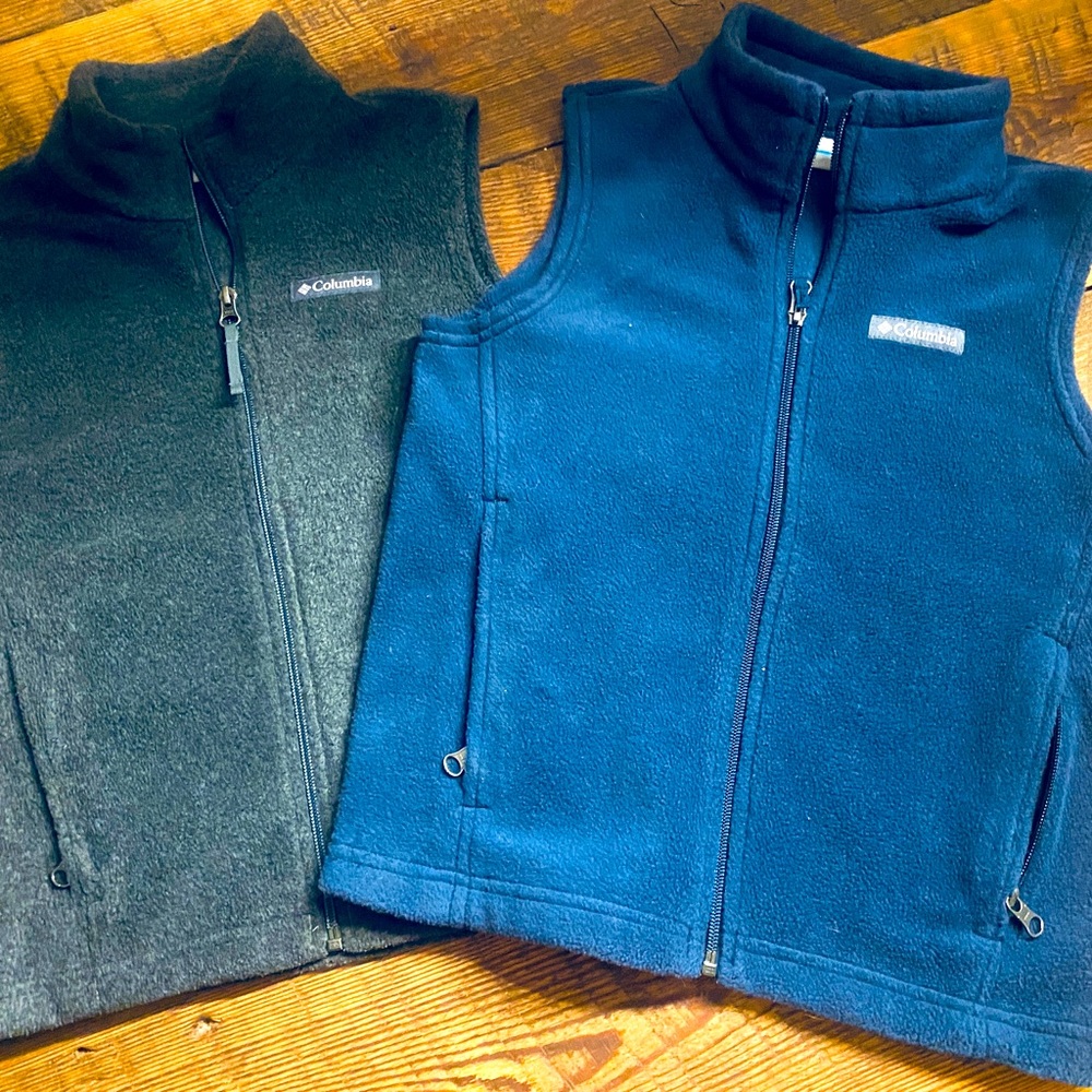 Youth EUC Columbia Vests size small (8) Navy & Gray